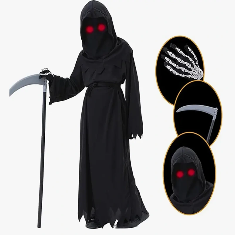 Halloween Cosplay Contest Kids Grim Reaper Costume OEM